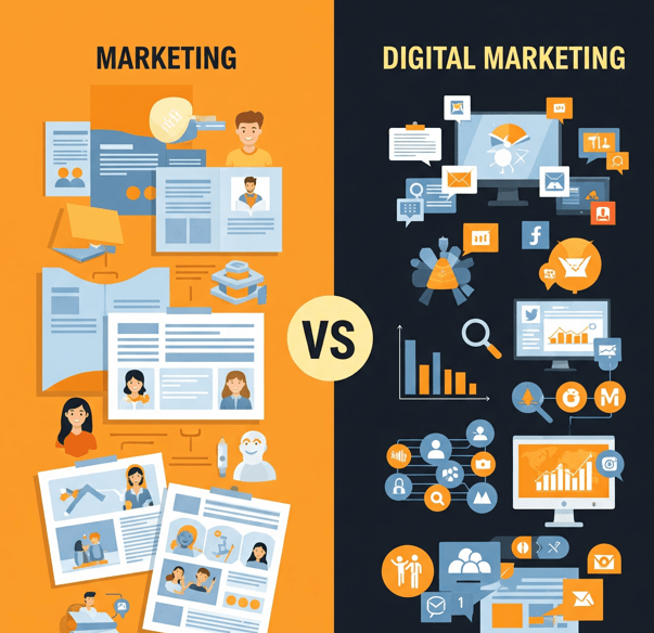 Marketing and Digital marketing | the main distinctions by Afia Digital