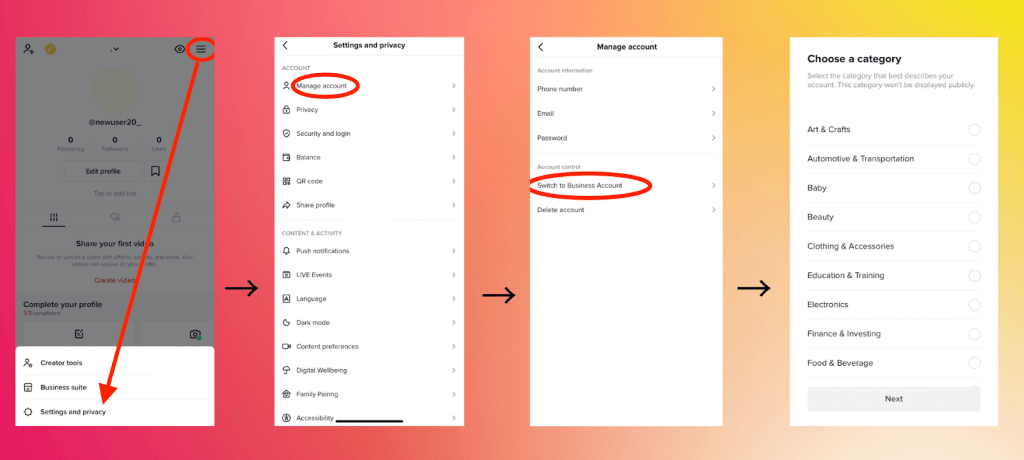 Step 1 Create a TikTok Business Account by afia digital marketing