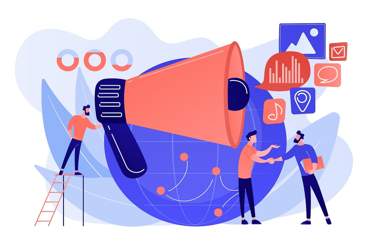 Web Development and Customer Community Illustration