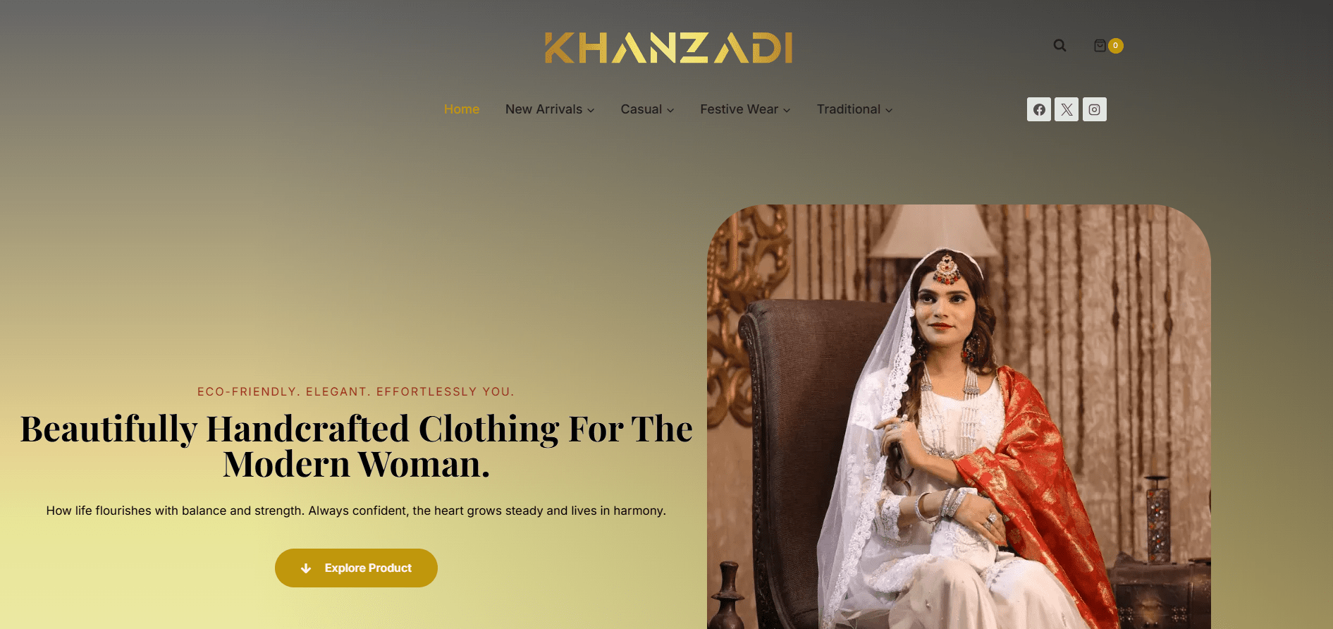Khanzadi Official Luxury E-commerce Platform Screenshot