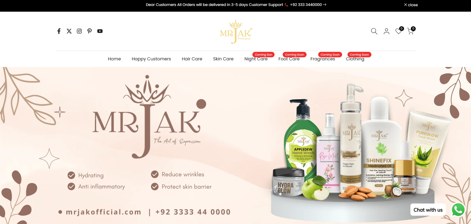 Mr. Jak Official Beauty Store E-commerce Platform Screenshot